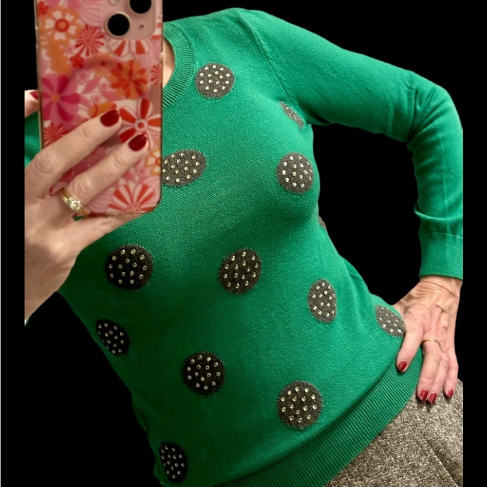 Banana Republic Classic crew neck sweater with holiday bling. Size XS